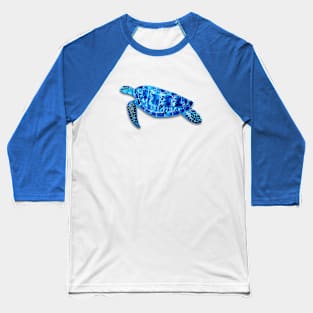 Blue Sea Turtle Baseball T-Shirt